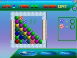A more complex level - balls can be removed by pairing up the same colours.