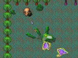 Closeup on graphics. The two purple things with yellow outlines are invulnerable - there's another enemy nearby you have to kill first.