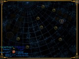 The level selection map. A set of levels relate to each of those planet-like circles.