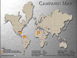 Campaign progress is tracked on this Earth map.